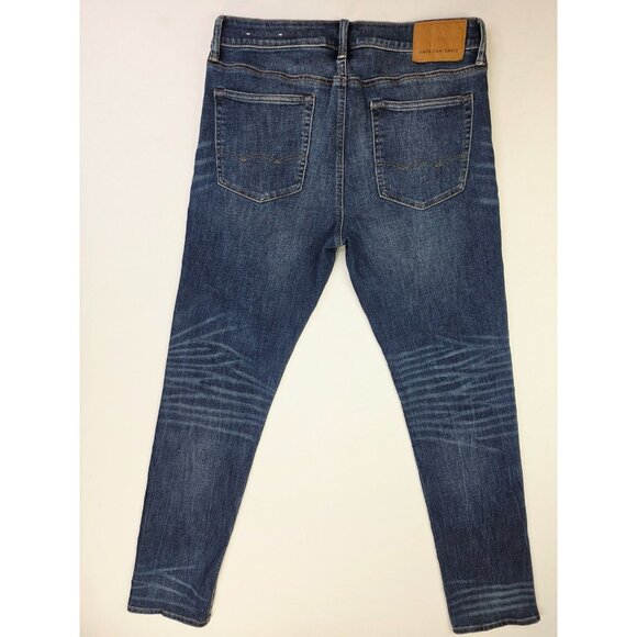 American Eagle Outfitters Size 34X34 Men Slim Blue Denim 6 Pocket Logo Jeans NWT - Picture 1 of 13